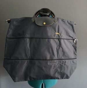 Longchamp Le Pliage Expandable Travel Gray Nylon Bag ,24" Flat Length